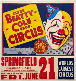 AFFICHES ANCIENNES - Publicité -Clyde Beatty-Cole Bros. Circus – Anonyme – [1950]