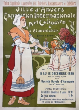 AFFICHES ANCIENNES - Cuisine et Boissons -Exposition d&rsquo; Art Culinaire – Van Neste – 1899