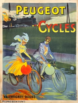 AFFICHES ANCIENNES - Cyclisme - Peugeot Cycles – Alméry Lobel-Riche – 1902