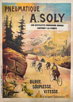 AFFICHES ANCIENNES - Cyclisme - Pneumatique Arnaud Soly – Anonyme – [1900]