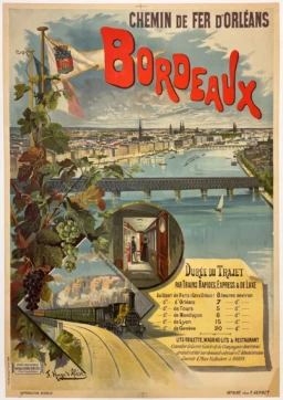 AFFICHES ANCIENNES - Tourisme -Bordeaux – Hugo D&rsquo;Alési – 1896