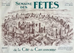 AFFICHES ANCIENNES - Tourisme -Cité de Carcassone – A. Robida – [1900]