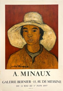 AFFICHES ANCIENNES - Beaux-Arts - André Minaux à la Galerie Bernier – Affiche Expo Litho Mourlot 1957