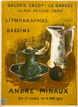 AFFICHES ANCIENNES - Beaux-Arts - André Minaux à la Galerie Sagot – Affiche Expo Litho Mourlot 1953