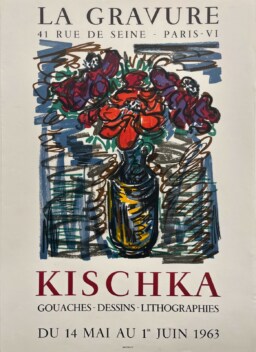 AFFICHES ANCIENNES - Beaux-Arts - Kischka à la Galerie La Gravure – Affiche Expo Litho Mourlot 1963