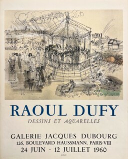 AFFICHES ANCIENNES - Beaux-Arts - Raoul Dufy à la Galerie Jacques Dubourg – Affiche Expo Litho Mourlot 1960