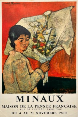 AFFICHES ANCIENNES - Beaux-Arts - A. Minaux à la Maison de la Pensée Française – Affiche Expo Litho Mourlot 1960