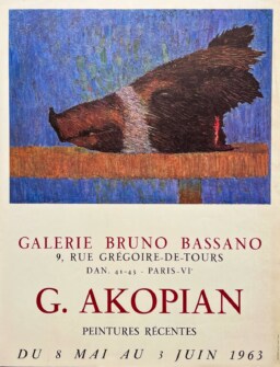 AFFICHES ANCIENNES - Beaux-Arts - Akopian à la Galerie Bruno Bassano – Affiche Expo Litho 1963