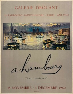 AFFICHES ANCIENNES - Beaux-Arts - André Hambourg à la Galerie Drouant – Affiche Expo Litho Mourlot 1960