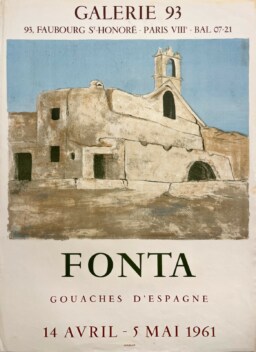 AFFICHES ANCIENNES - Beaux-Arts - Fonta à la Galerie 93 – Affiche Expo Litho Mourlot 1961