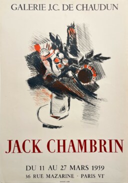 AFFICHES ANCIENNES - Beaux-Arts - Jack Chambrin à à la Galerie J.-C. de Chaudun – Affiche Expo Litho Mourlot 1959