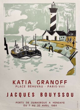 AFFICHES ANCIENNES - Beaux-Arts - Jacques Bouyssou à la Galerie Katia Granoff – Affiche Expo Litho Tournelles 1964