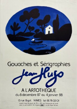 AFFICHES ANCIENNES - Beaux-Arts - Jean Hugo à l&rsquo;Artothèque de Nimes – Affiche Expo Litho 1988