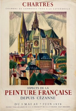 AFFICHES ANCIENNES - Beaux-Arts - La Peinture Française à Chartres – Affiche Expo Litho Mourlot 1959