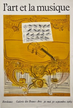 AFFICHES ANCIENNES - Beaux-Arts - L&rsquo;Art, la Musique aux Beaux-Arts de Bordeaux – Affiche Expo Litho Mourlot 1969