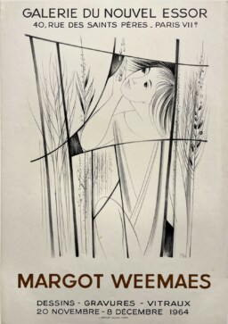 AFFICHES ANCIENNES - Beaux-Arts - Margot Weemaes à la Galerie du Nouvel Essor – Affiche Expo Litho L. Détruit 1964