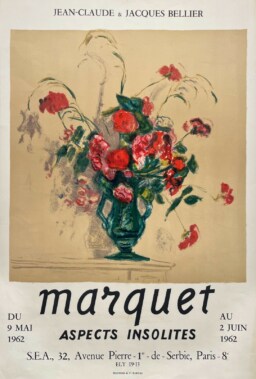 AFFICHES ANCIENNES - Beaux-Arts - Marquet à la Galerie Bellier – Affiche Expo Litho P. Tartas 1962