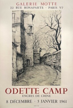AFFICHES ANCIENNES - Beaux-Arts - Odette Camp à la Galerie Motte – Affiche Expo Litho Mourlot 1961