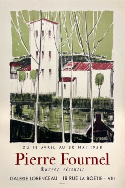 AFFICHES ANCIENNES - Beaux-Arts - Pierre Fournel à la Galerie Lorenceau – Affiche Expo Litho Mourlot 1958