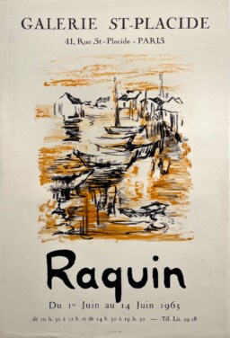 AFFICHES ANCIENNES - Beaux-Arts - Raquin à la Galerie St-Placide – Affiche Expo Litho ADIA 1963