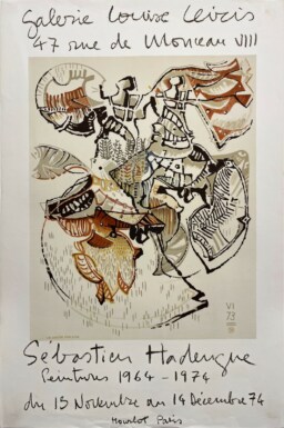 AFFICHES ANCIENNES - Beaux-Arts - Sebastien Hadengue à la Galerie Louise Leiris – Affiche Expo Litho Mourlot 1974