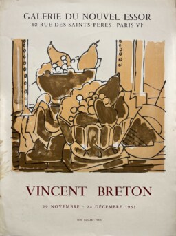 AFFICHES ANCIENNES - Beaux-Arts - V. Breton à la Galerie du Nouvel Essor – Affiche Expo Litho René Guillard 1963