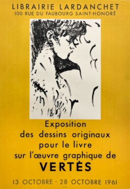 AFFICHES ANCIENNES - Beaux-Arts - Vertès à la Librairie Lardanchet – Affiche Expo Litho Mourlot 1961