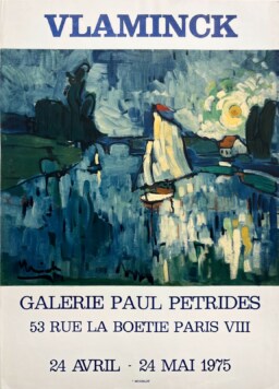 AFFICHES ANCIENNES - Beaux-Arts - Vlaminck à la Galerie Paul Petrides – Affiche Expo Litho Mourlot 1975